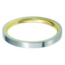 2mm Two Tone Flat Court Shape Wedding Ring