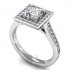 Princess Diamond Single Halo Shoulder Set Ring