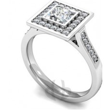 Princess/round Cluster Set Ring