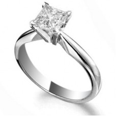 Agi 1.01ct Si2/d Four Claw Set Princess Diamond Solitaire Ring