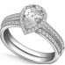 Pear Shoulder Set Ring With Matching Band Pear Shoulder Set Ring With Matching Band