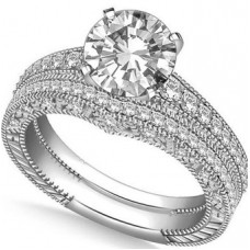 Diamond Shoulder Set Ring With Matching Band