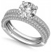 Diamond Shoulder Set Ring With Matching Band