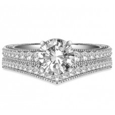 Diamond Shoulder Set Ring With Matching Band