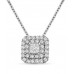 Princess Diamond Double Halo Pendant