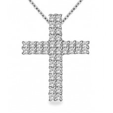 Modern Round Diamond Cross Pendant Modern Round Diamond Cross Pendant