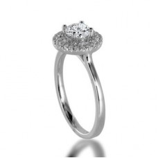 Round Diamond Double Halo Ring