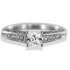 Round Diamond Shoulder Set Ring