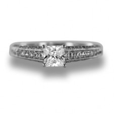 Princess & Round Vintage Diamond Ring