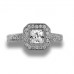 Princess Diamond Single Halo Shoulder Set Ring