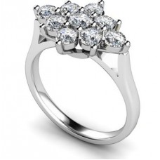 Round Diamond Cluster Ring