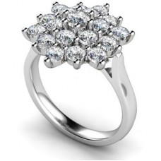 Round Diamond Cluster Ring