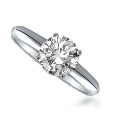 Knife Edge Round Diamond Engagement Ring