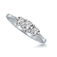 Classic Round Diamond Trilogy Ring