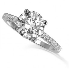 Round Diamond Shoulder Set Ring