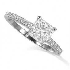 Princess/round Diamond Shoulder Set Ring