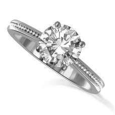 Traditional Single Round Diamond Vintage Style Ring