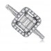 Round/baguette Cluster Shoulder Set Ring