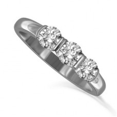 Unique Round Diamond Trilogy Ring