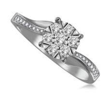 Round Diamond Solid Twist Vintage Ring