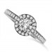 Round Diamond Single Halo Shoulder Set Ring