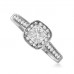 Cushion Diamond Single Halo Shoulder Set Ring