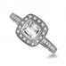 Princess Diamond Single Halo Shoulder Set Ring