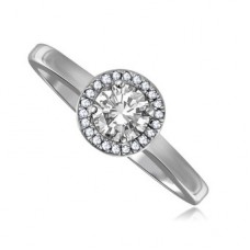 Round Diamond Single Halo Ring