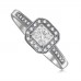 Princess Diamond Single Halo Shoulder Set Ring Princess Diamond Single Halo Shoulder Set Ring