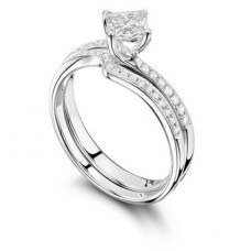 Princess Diamond Shoulder Set Ring With Matching Band