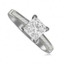 Princess Diamond Shoulder Set Ring