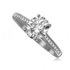 Oval Diamond Shoulder Set Ring