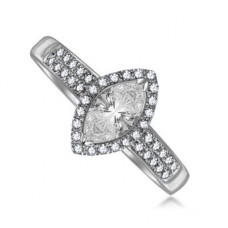 Single Halo Marquise & Round Diamond Ring
