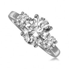 Traditional Oval & Round Diamond Trilogy Ring Traditional Oval & Round Diamond Trilogy Ring