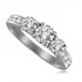 0.90ct Si2/f Round Diamond Trilogy Ring