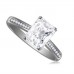 Emerald Diamond Shoulder Set Ring