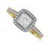 Single Halo Princess Diamond Ring