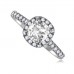Single Halo Cushion Diamond Ring