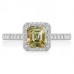 Fancy Yellow Asscher Cut Diamond Halo Shoulder Set Ring Fancy Yellow Asscher Cut Diamond Halo Shoulder Set Ring