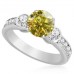 Fancy Yellow Round Diamond Vintage Shoulder Set Ring Fancy Yellow Round Diamond Vintage Shoulder Set Ring