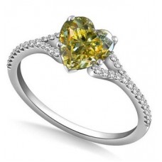 Fancy Yellow Heart Diamond Vinatge Shoulder Set Ring Fancy Yellow Heart Diamond Vinatge Shoulder Set Ring