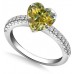 Fancy Yellow Heart Diamond Vintage Shoulder Set Ring Fancy Yellow Heart Diamond Vintage Shoulder Set Ring