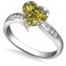 Fancy Yellow Heart Diamond Vinatge Shoulder Set Ring