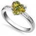 Fancy Yellow Heart Diamond Shoulder Set Ring