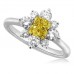 Fancy Yellow Radiant Diamond Cluster Ring