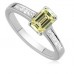 Fancy Yellow Emerald Diamond Shoulder Set Ring