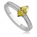 Fancy Yellow Marquise Diamond Shoulder Set Ring