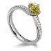 Fancy Yellow Round Diamond Twist Shoulder Set Ring