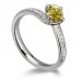 Fancy Yellow Round Diamond Twist Shoulder Set Ring