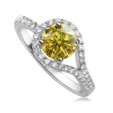 Fancy Yellow Round Diamond Designer Ring